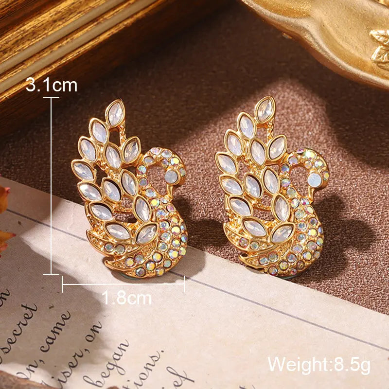 Parure de bijoux fantaisie vintage en cristal (boucles d'oreilles, bague et collier)
