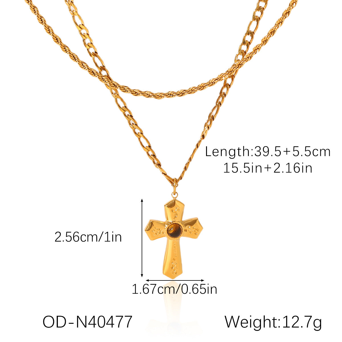 Fashion Titanium Steel Cross Clavicle Pendant Chain