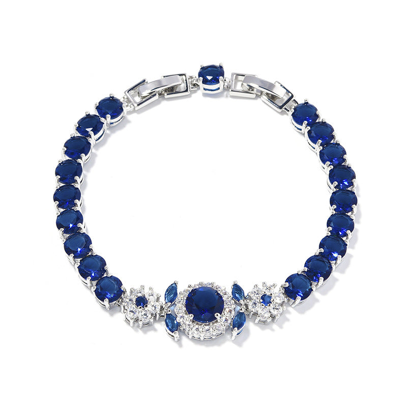 Light Luxury Amethyst Flower Zircon Bracelet