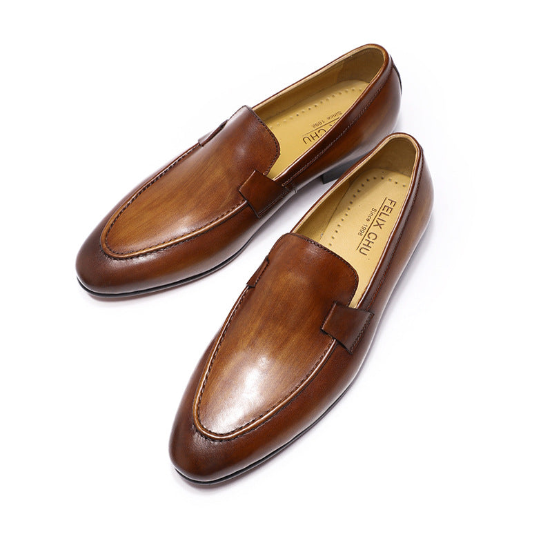 Classic Leather Casual Loafers Men's Wedding Banquet Leather Shoes
