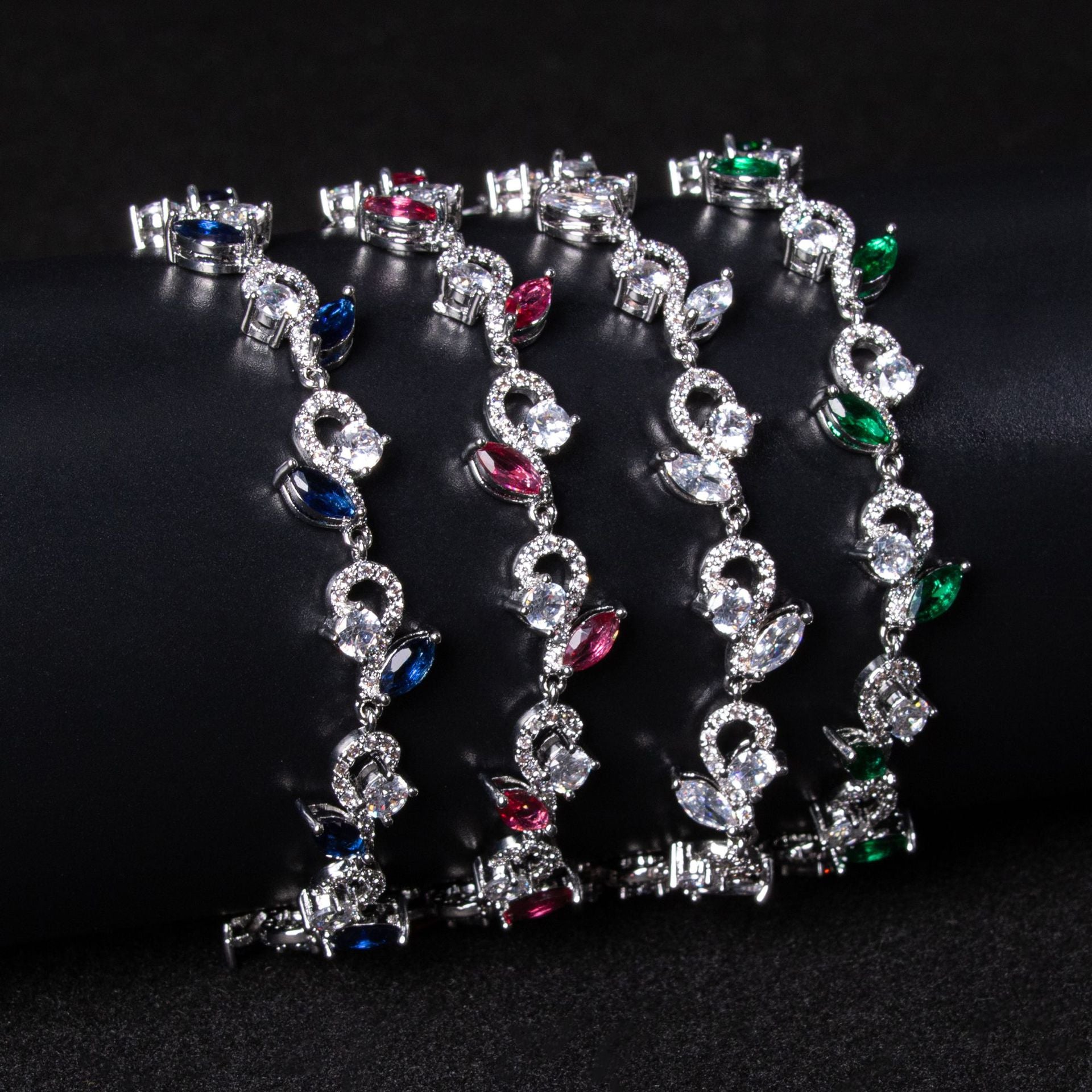 Luxury Multicolor Crystal Bracelet – Elegant Gemstone Jewelry for Women