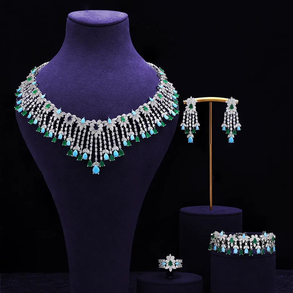 Stilvolles Vintage Schmetterling Halskette Ohrringe Set