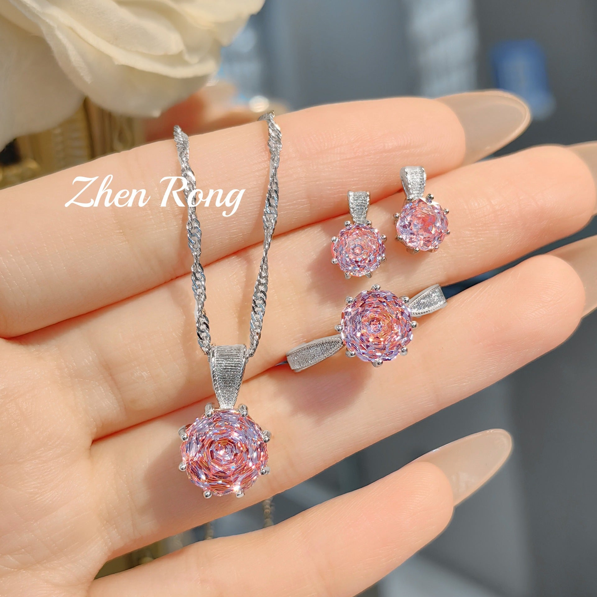 Light luxury brushed rose color treasure series