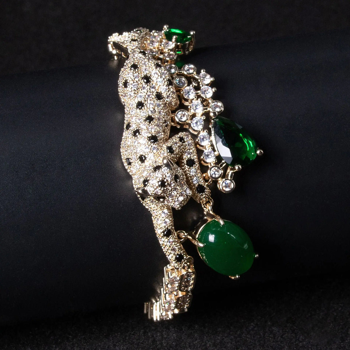 Bracelet Léopard de Luxe Entièrement en Cristal pour Femme