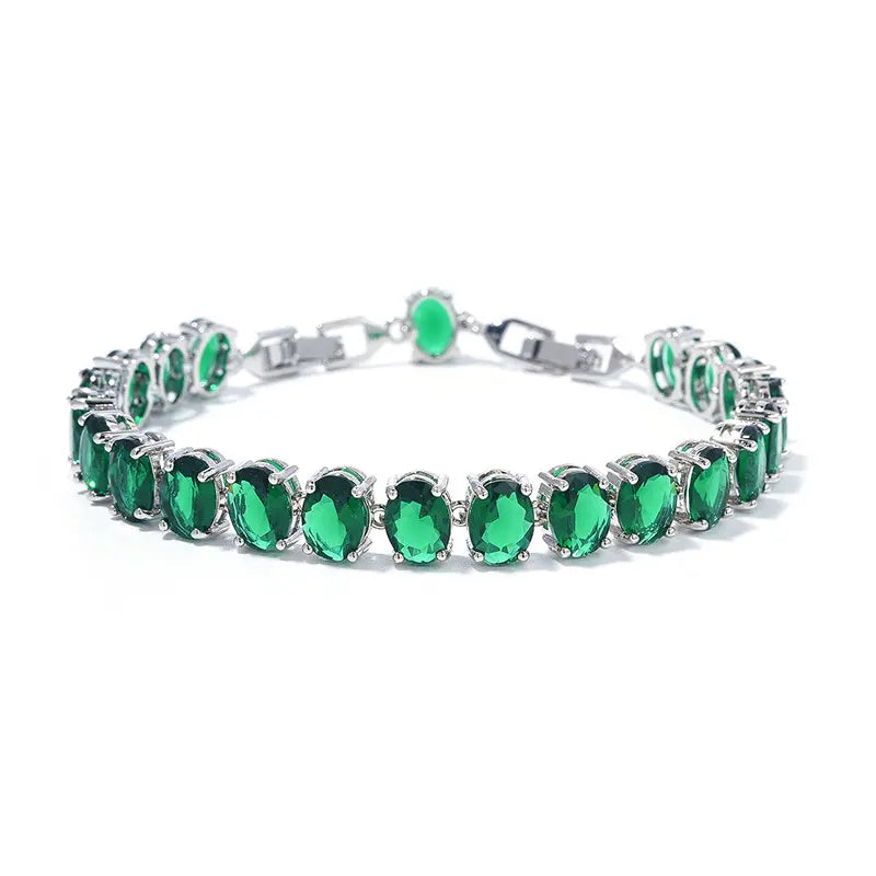 Bracelet simple en zircon, incrusté d'un cercle