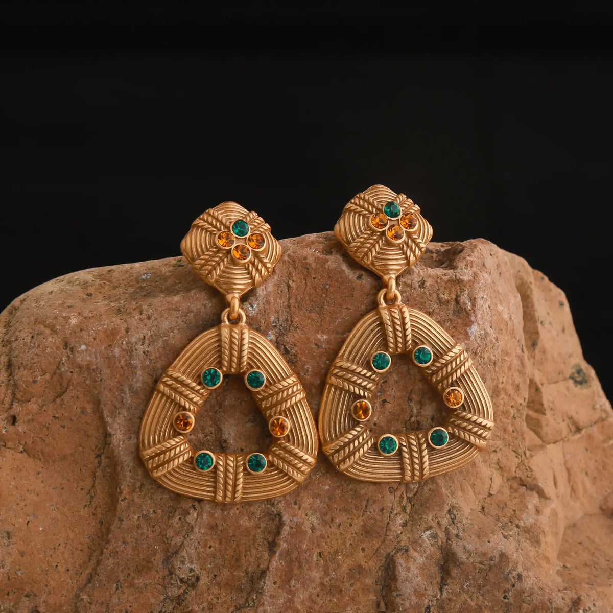 Boucles d'oreilles bohème chic bronze