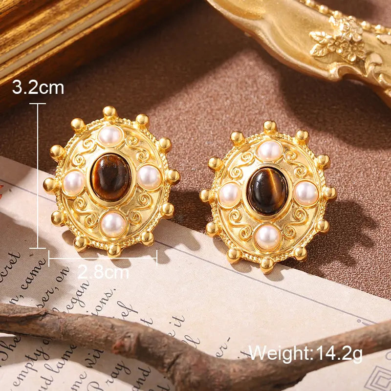 Parure de bijoux fantaisie vintage en cristal (boucles d'oreilles, bague et collier)