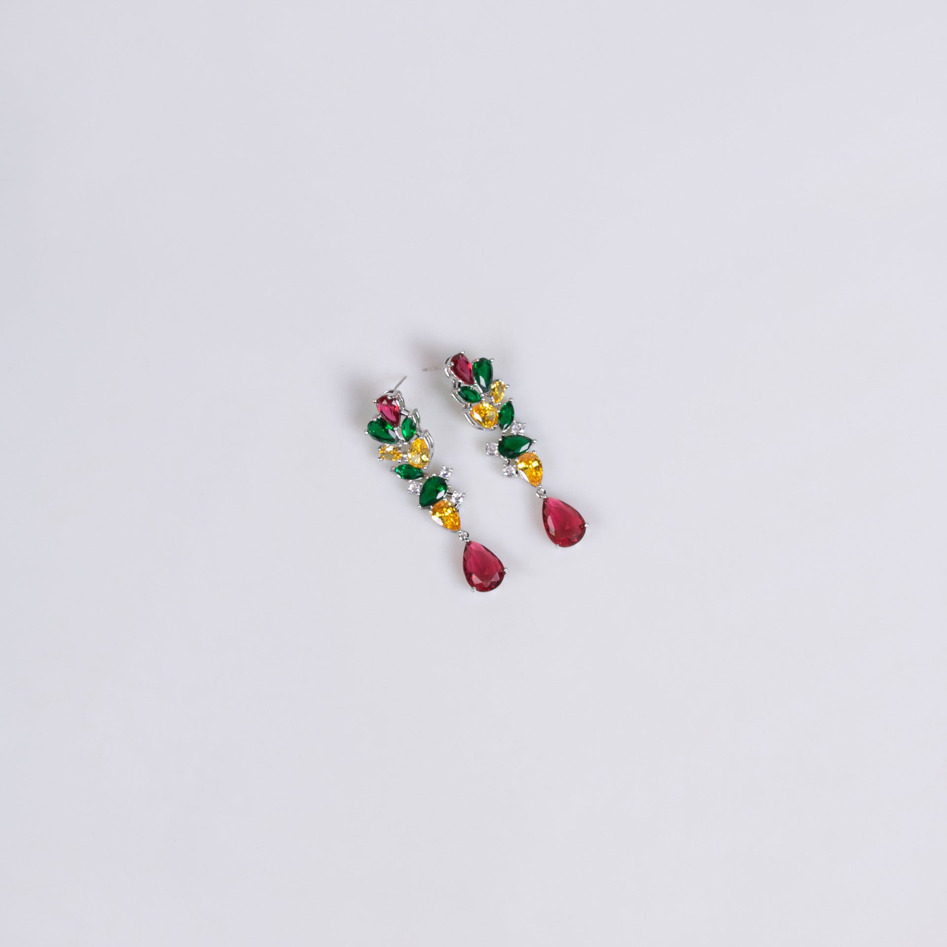 Luxury Multicolor Crystal Necklace Earrings Set – Royal Statement Jewelry for Women