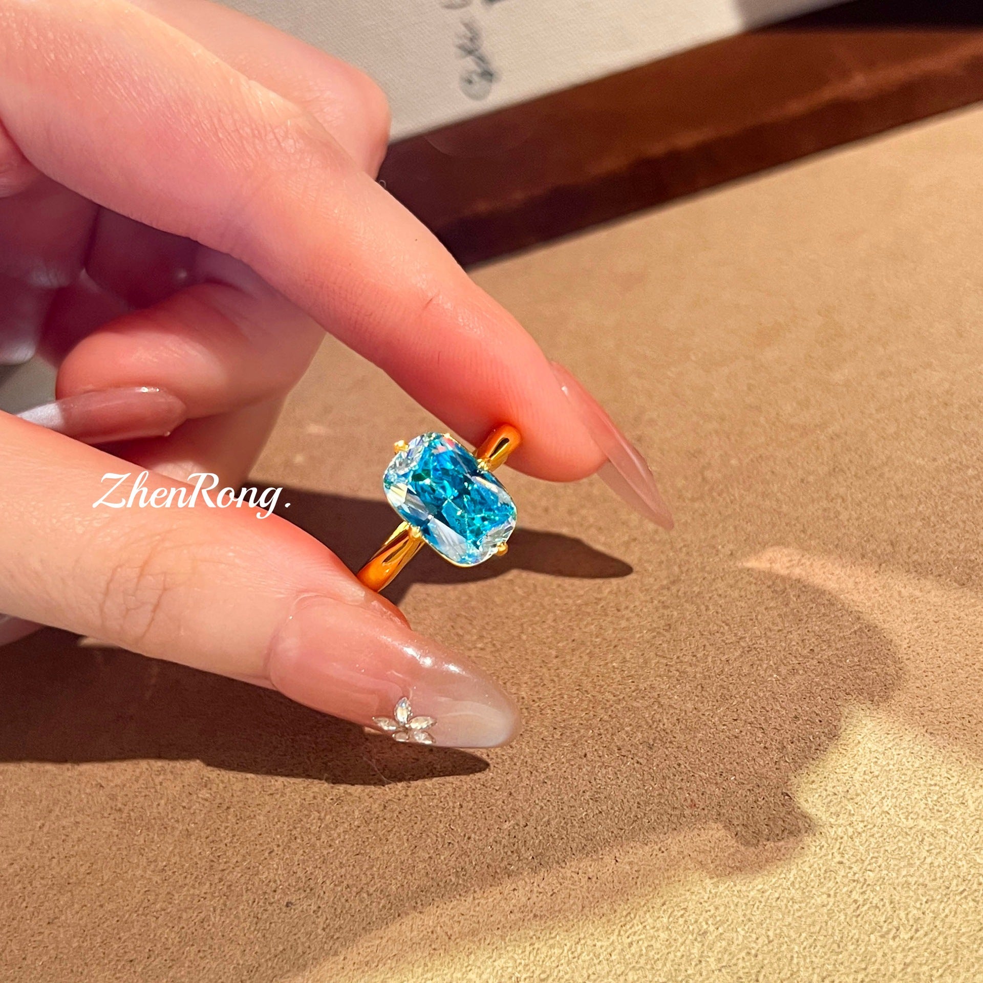 Vintage Ice Flower Cut Paraiba Diamond Ring