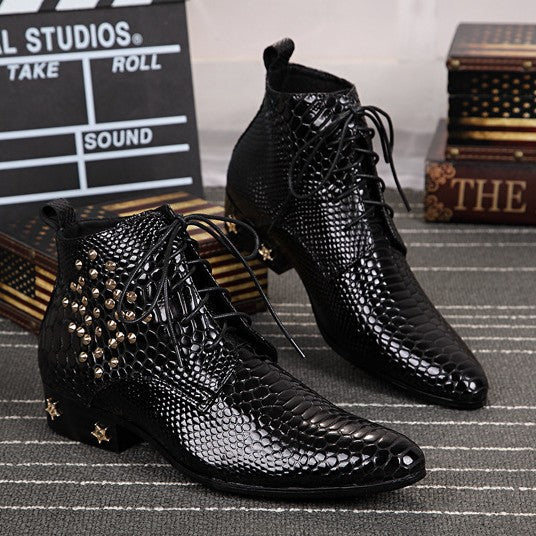 Vintage Leather Pointed leather casual Chelsea Boots designer fashion boots ankle boots for men cowboy boots genuine leather boots for motorcycle