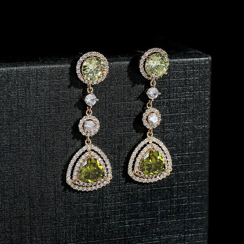 Vintage Inspired Pink Crystal Earrings – Red Teardrop Gemstone Luxury Jewelry