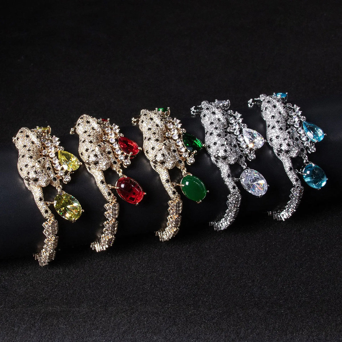 Bracelet Léopard de Luxe Entièrement en Cristal pour Femme