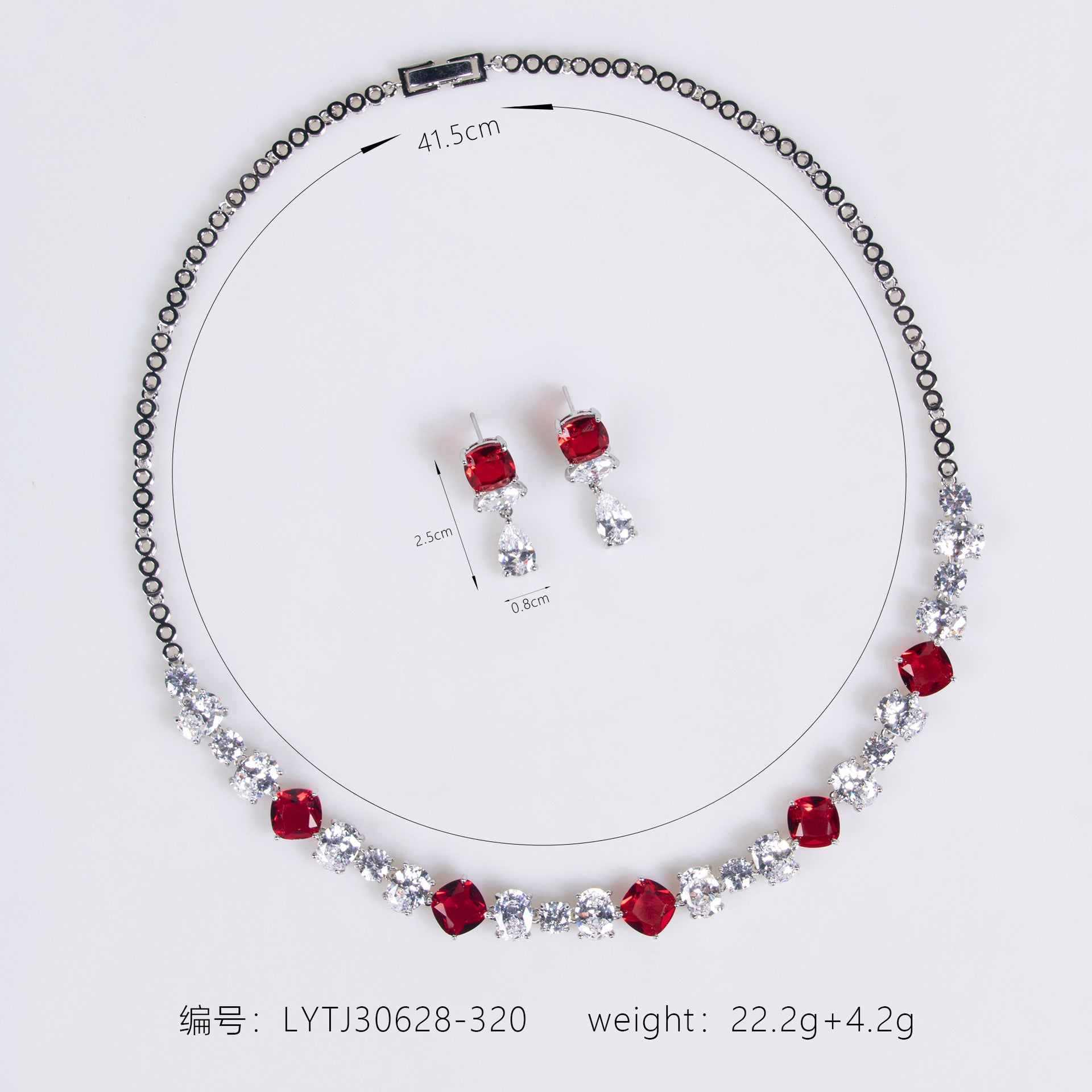 Luxury Blue Crystal Necklace Earrings Set – Elegant Statement Jewelry for Women