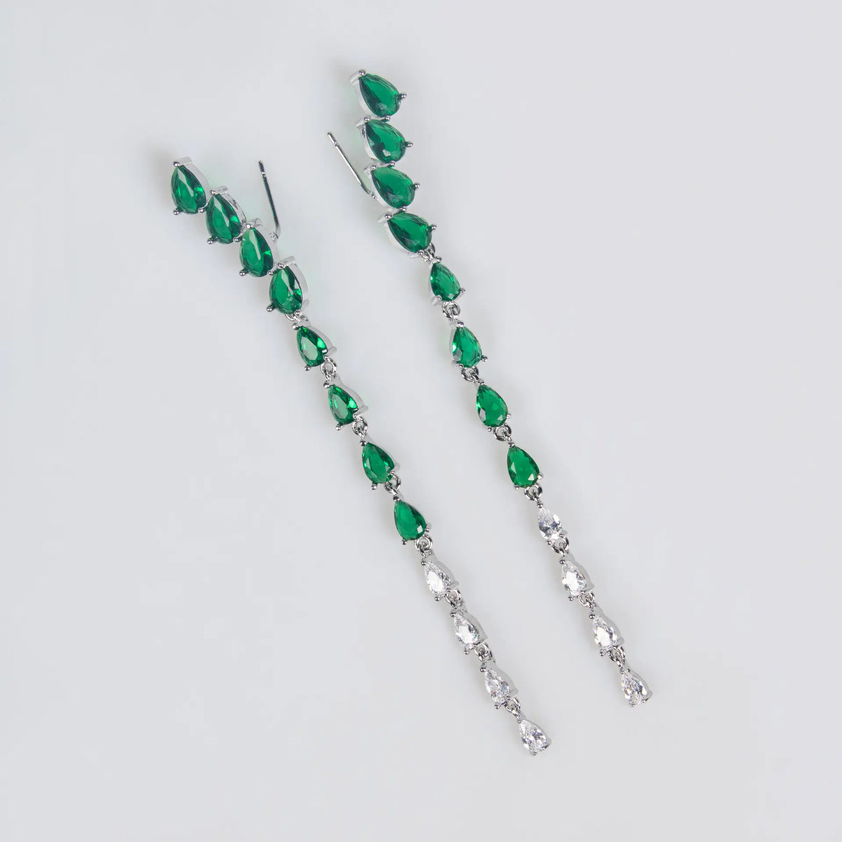 Luxury Green Crystal Y Necklace Set – Sparkling Drop Earrings Jewelry