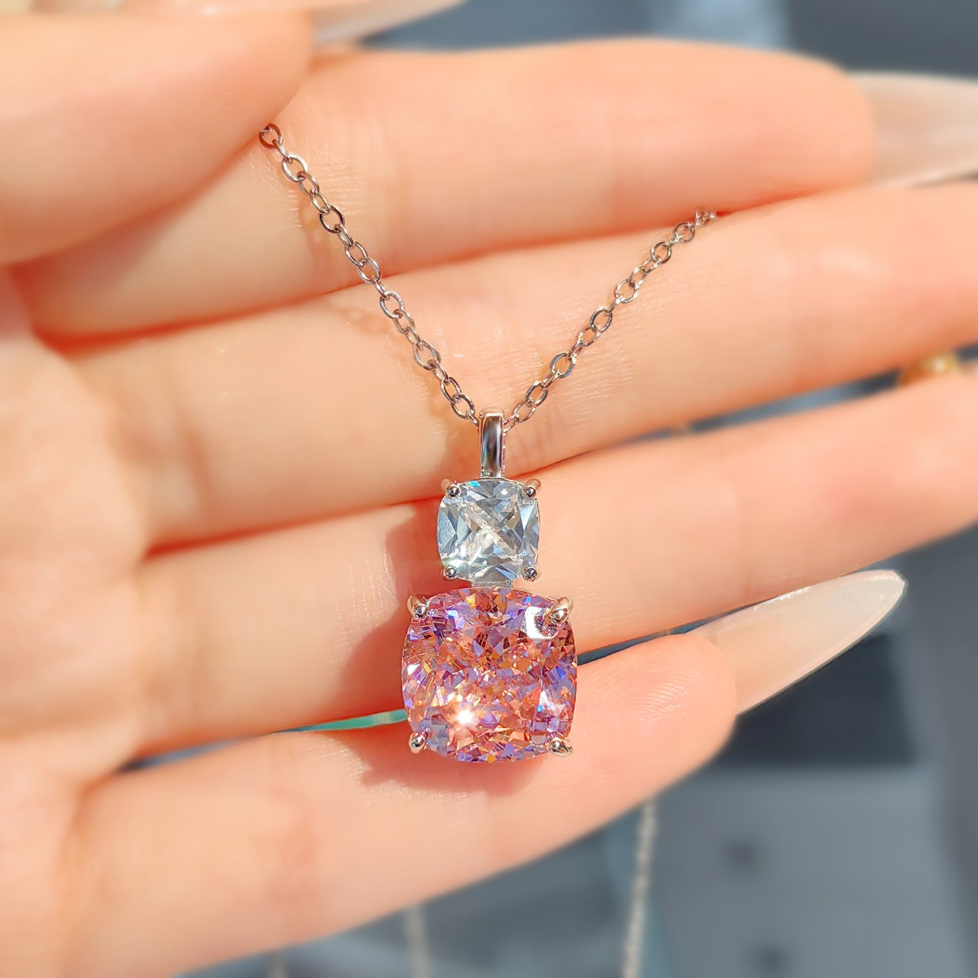 Pink Diamond Necklace Set