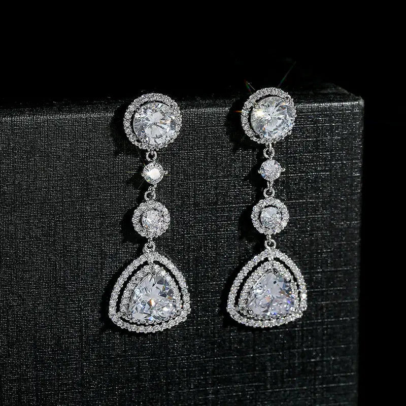 Vintage Inspired Pink Crystal Earrings – Red Teardrop Gemstone Luxury Jewelry