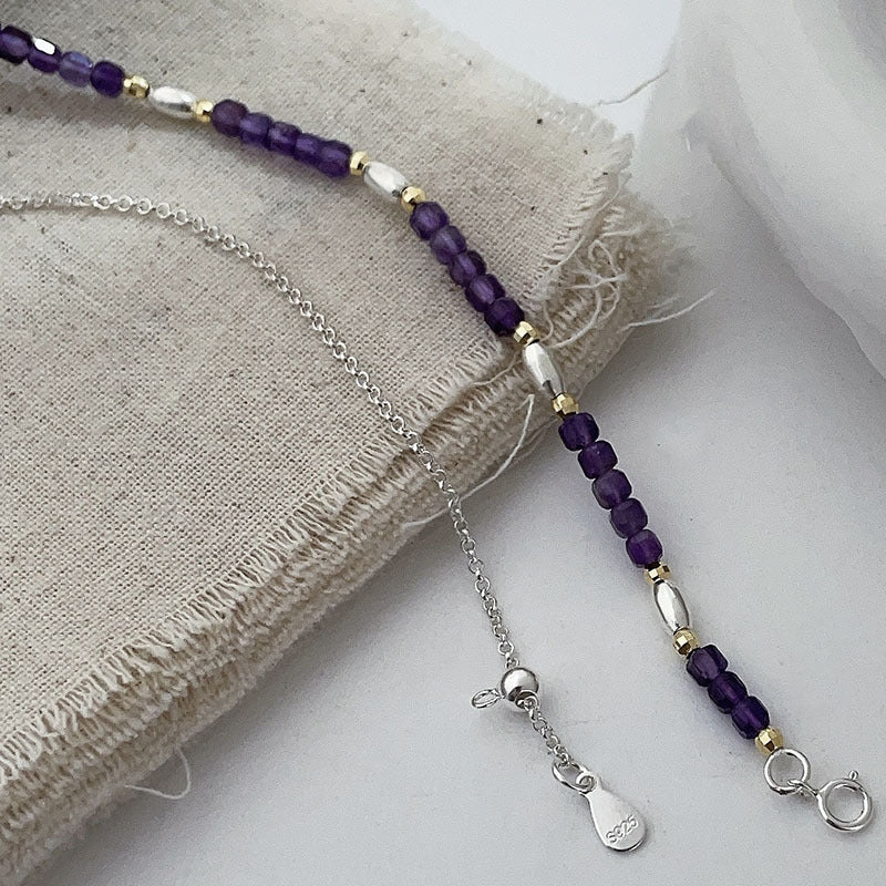 Natural amethyst clavicle necklace