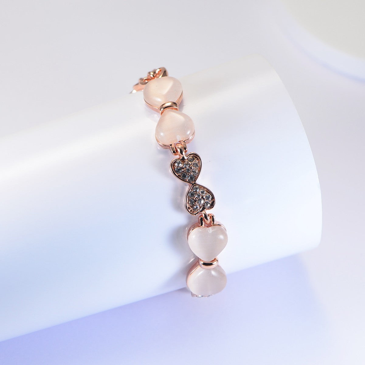 Baroque heart opal bow bracelet