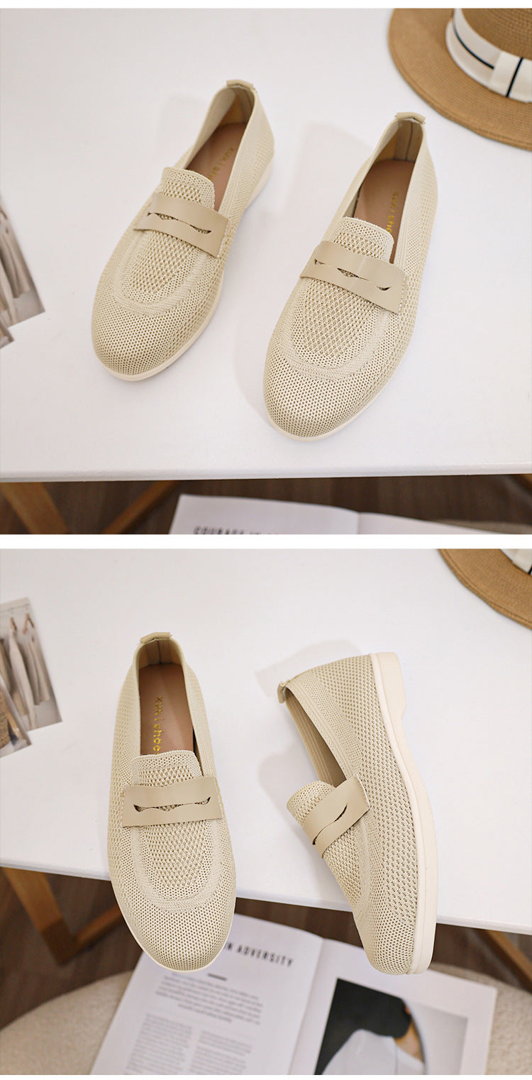 Environmentally friendly woven breathable soft-soled loafers