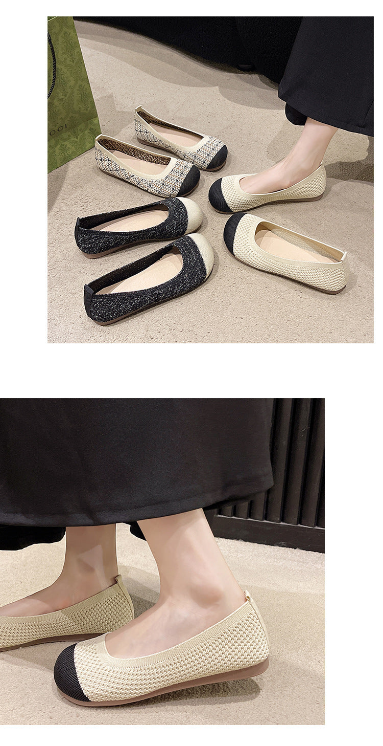 Environmentally friendly small fragrant woven hollow breathable loafers