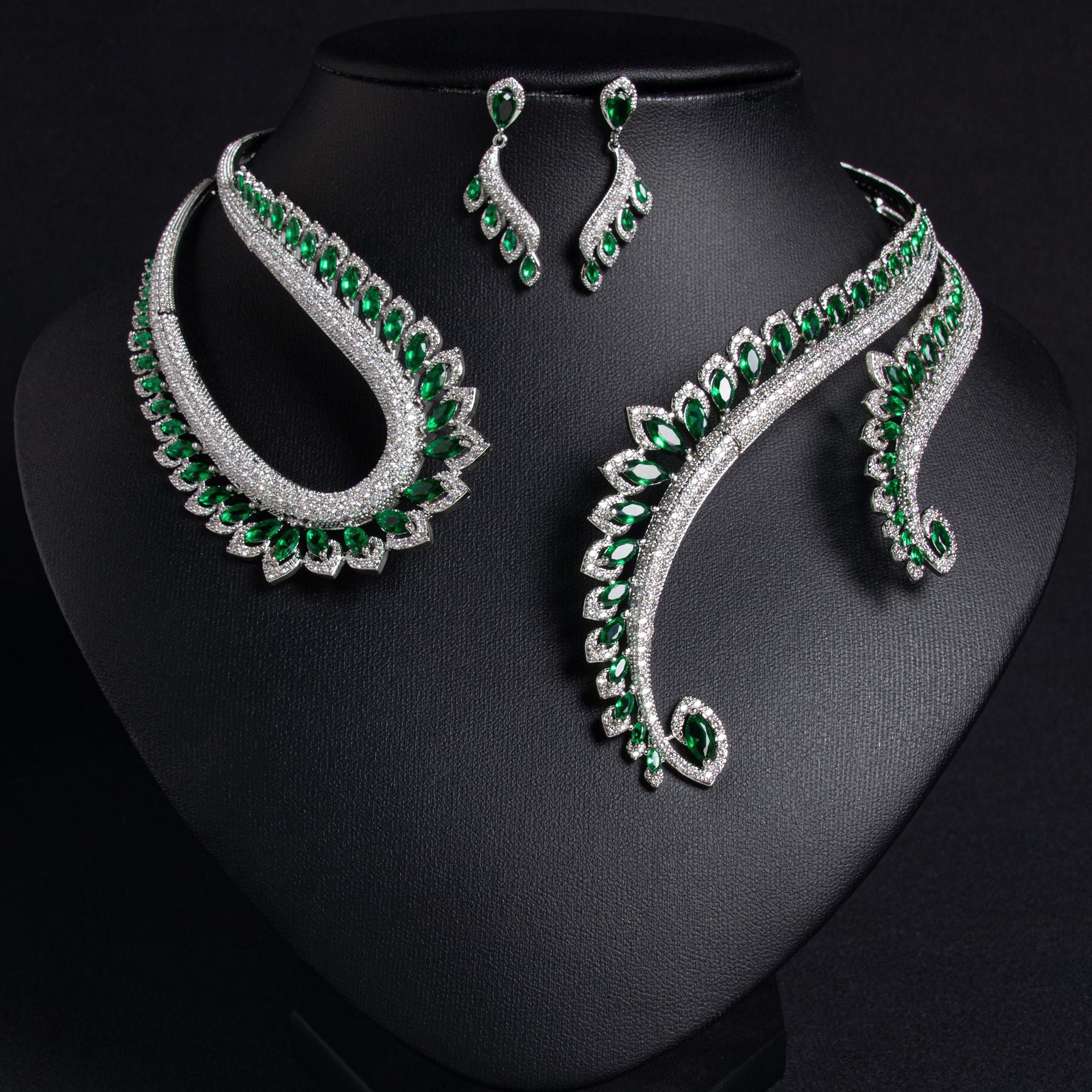 Glamorous Red Gemstone Necklace and Earrings Set – Luxury Evening Jewelry Collection