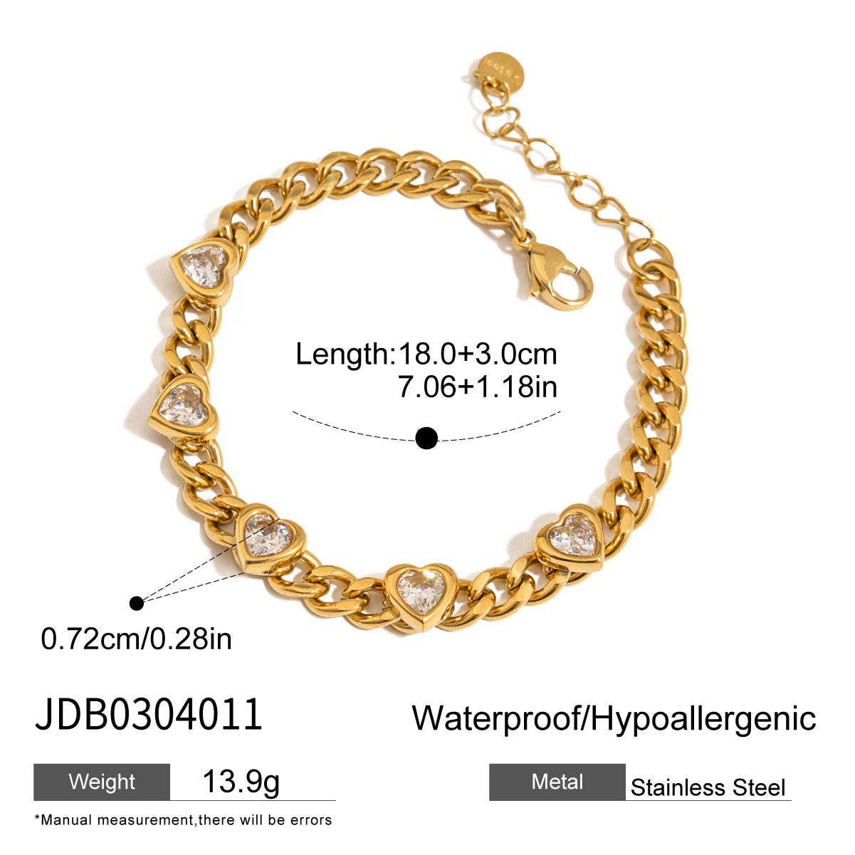 Light luxury stainless steel zircon bracelet