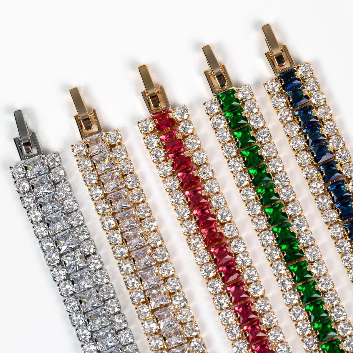 Bracelet de tennis de luxe en cristal rouge pour femmes