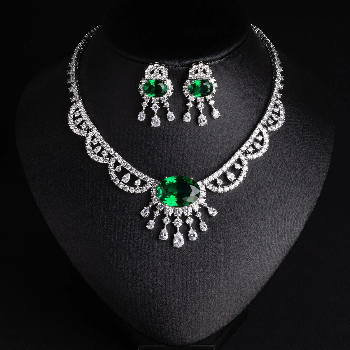 Elegant Turquoise and Yellow Gemstone Jewelry Set – Gold Necklace Earrings