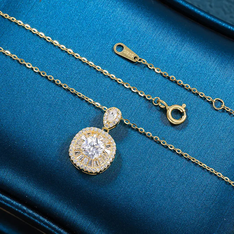 Collier en argent S925 et diamants entiers