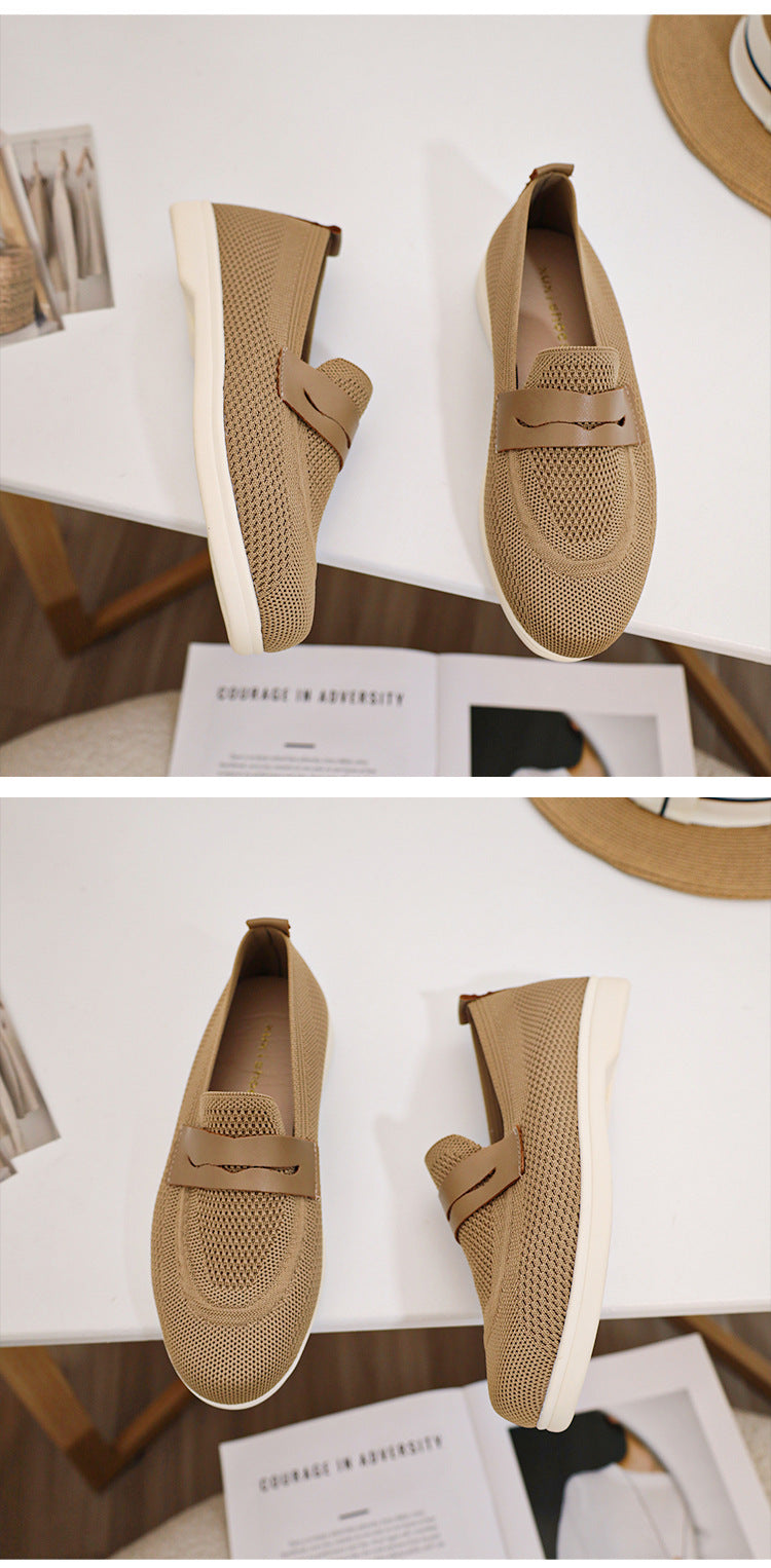 Environmentally friendly woven breathable soft-soled loafers