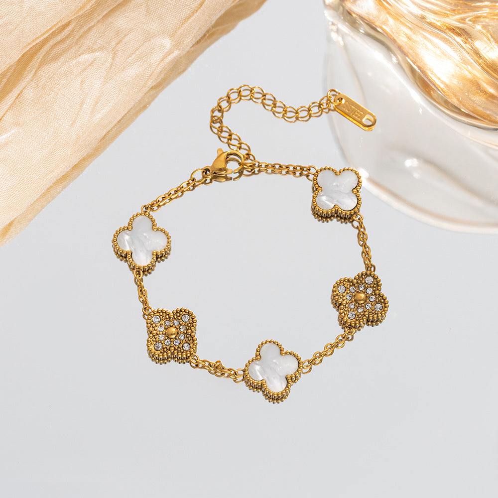 Fashion Diamond Clover Bracelet
