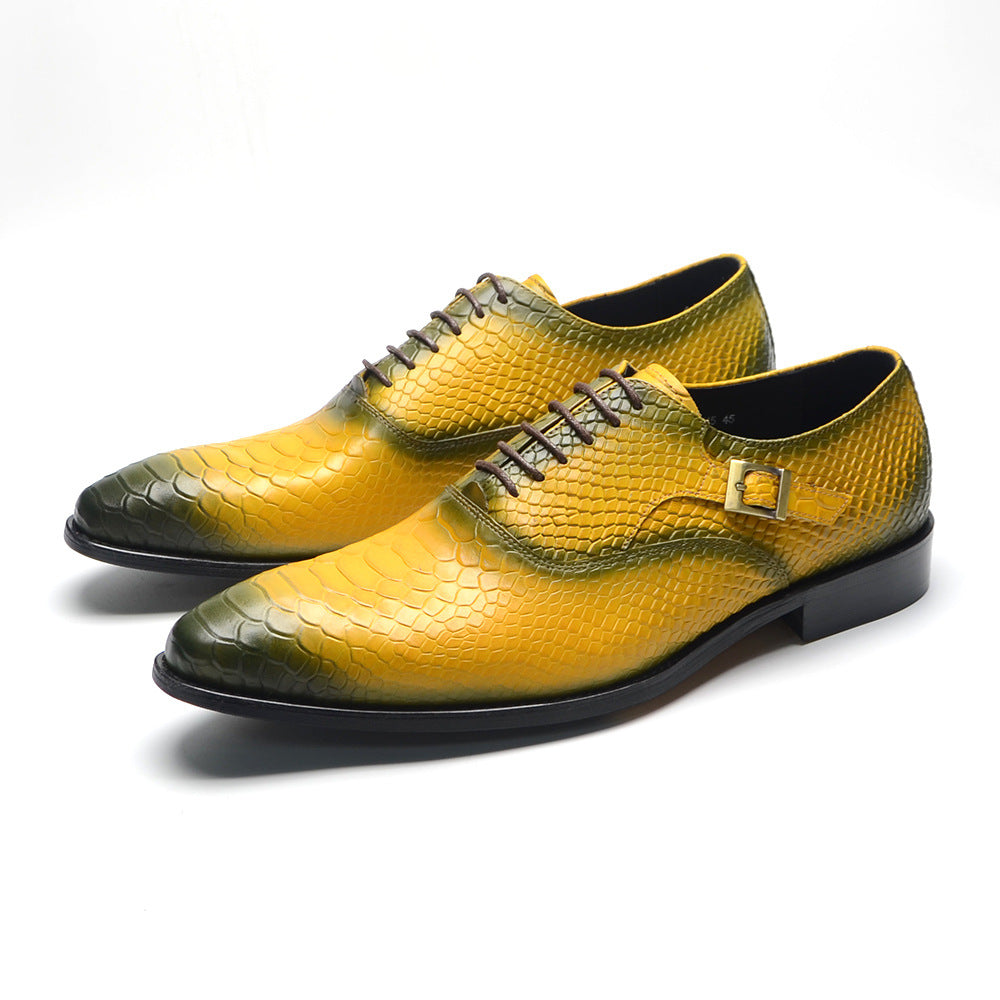 British Snake Oxford Shoes Men's Business Dress Leather Shoes