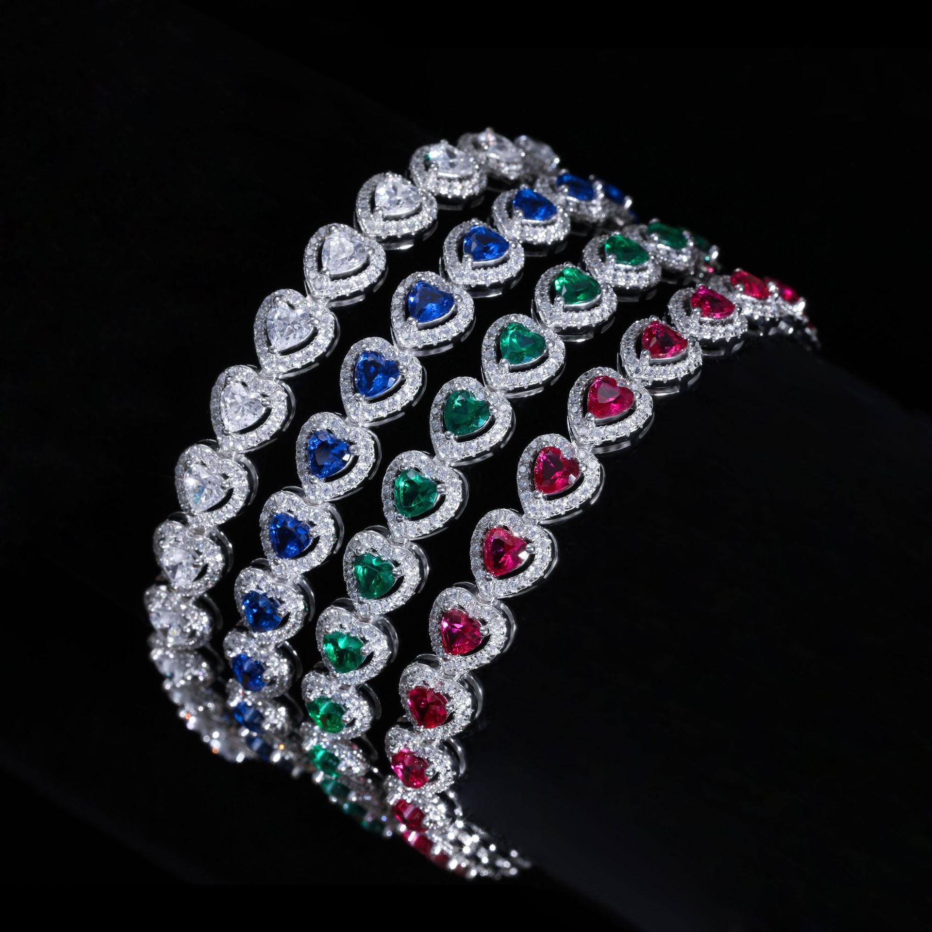 Fashion classic color love zircon bracelet