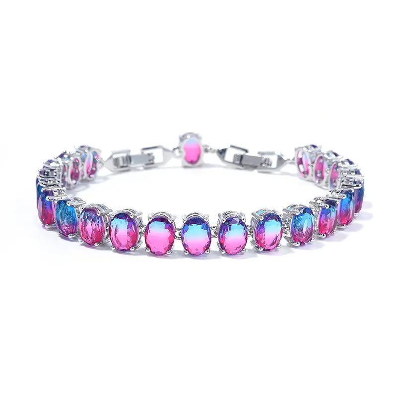 Bracelet simple en zircon, incrusté d'un cercle