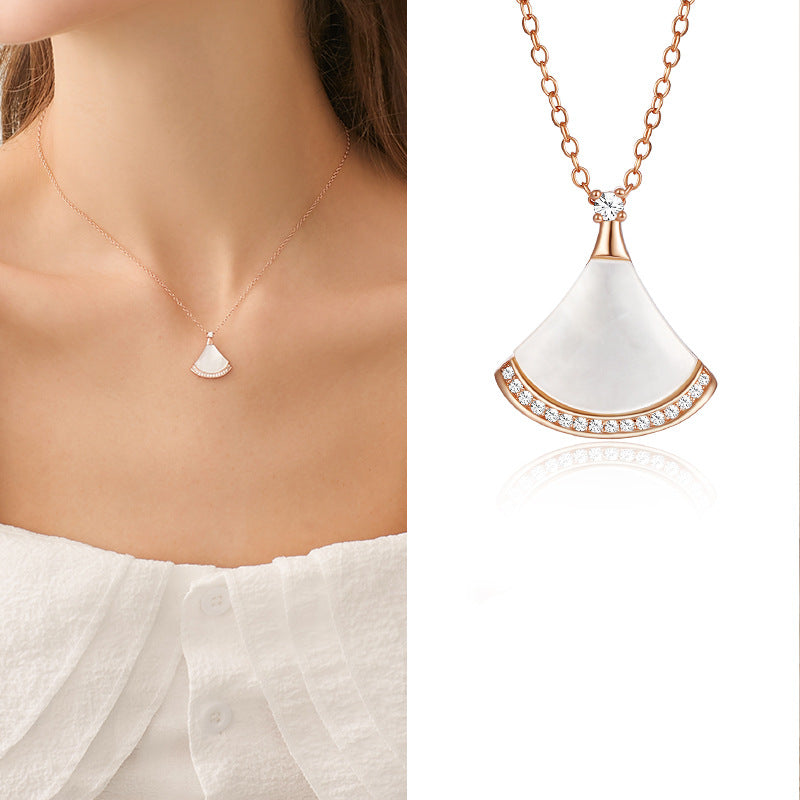White Fritillary Small Skirt Necklace
