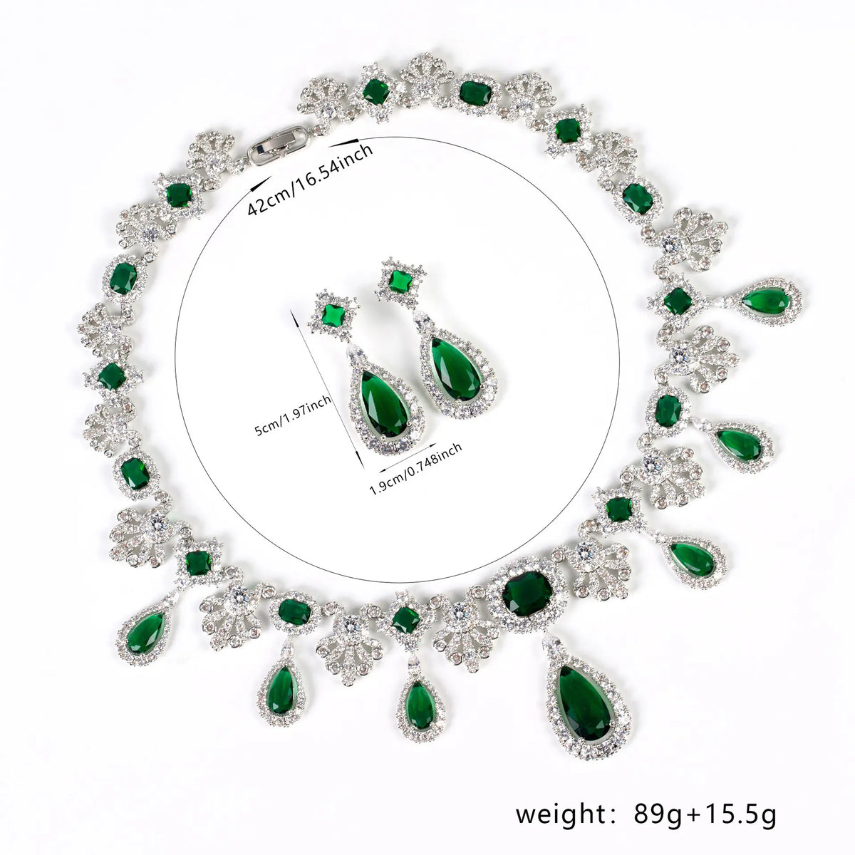 Ensemble collier et boucles d'oreilles goutte d'eau diamant de luxe pour l'industrie lourde