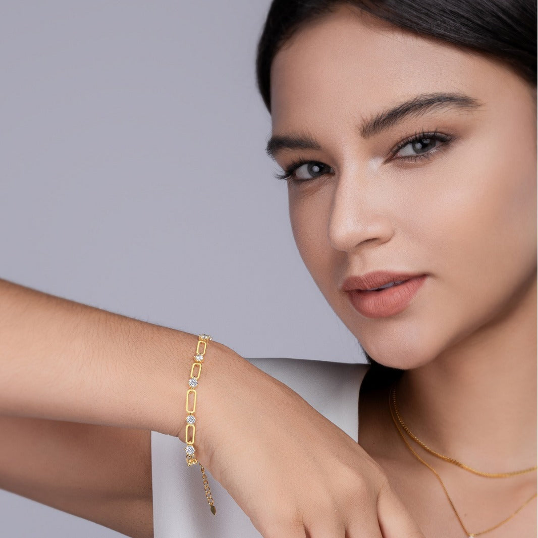 S925 silver-plated back-shaped moissanite bracelet