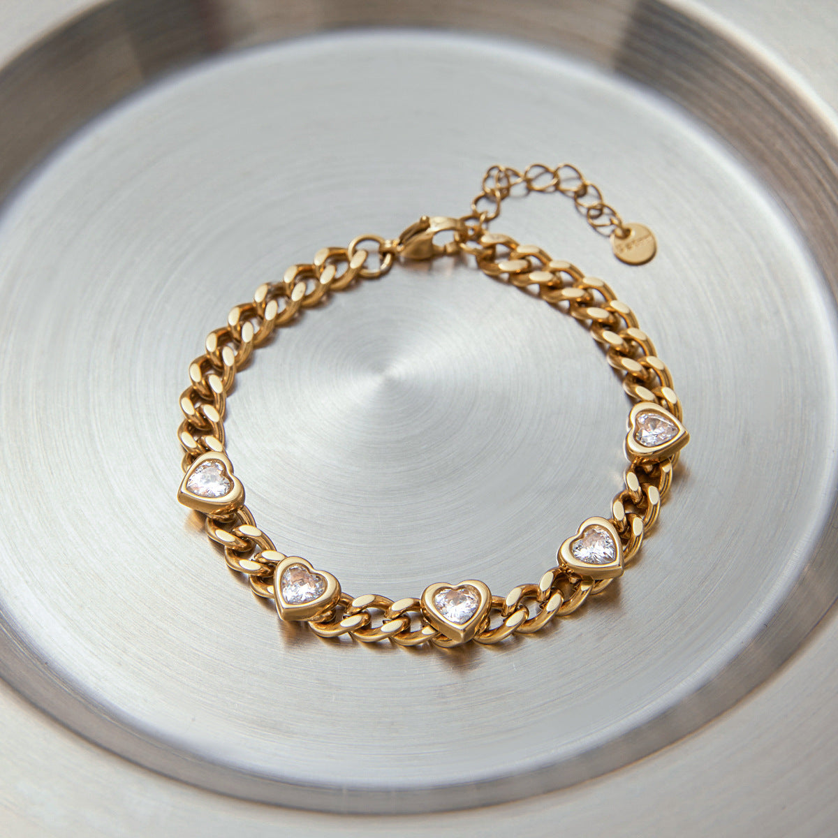 Light luxury stainless steel zircon bracelet