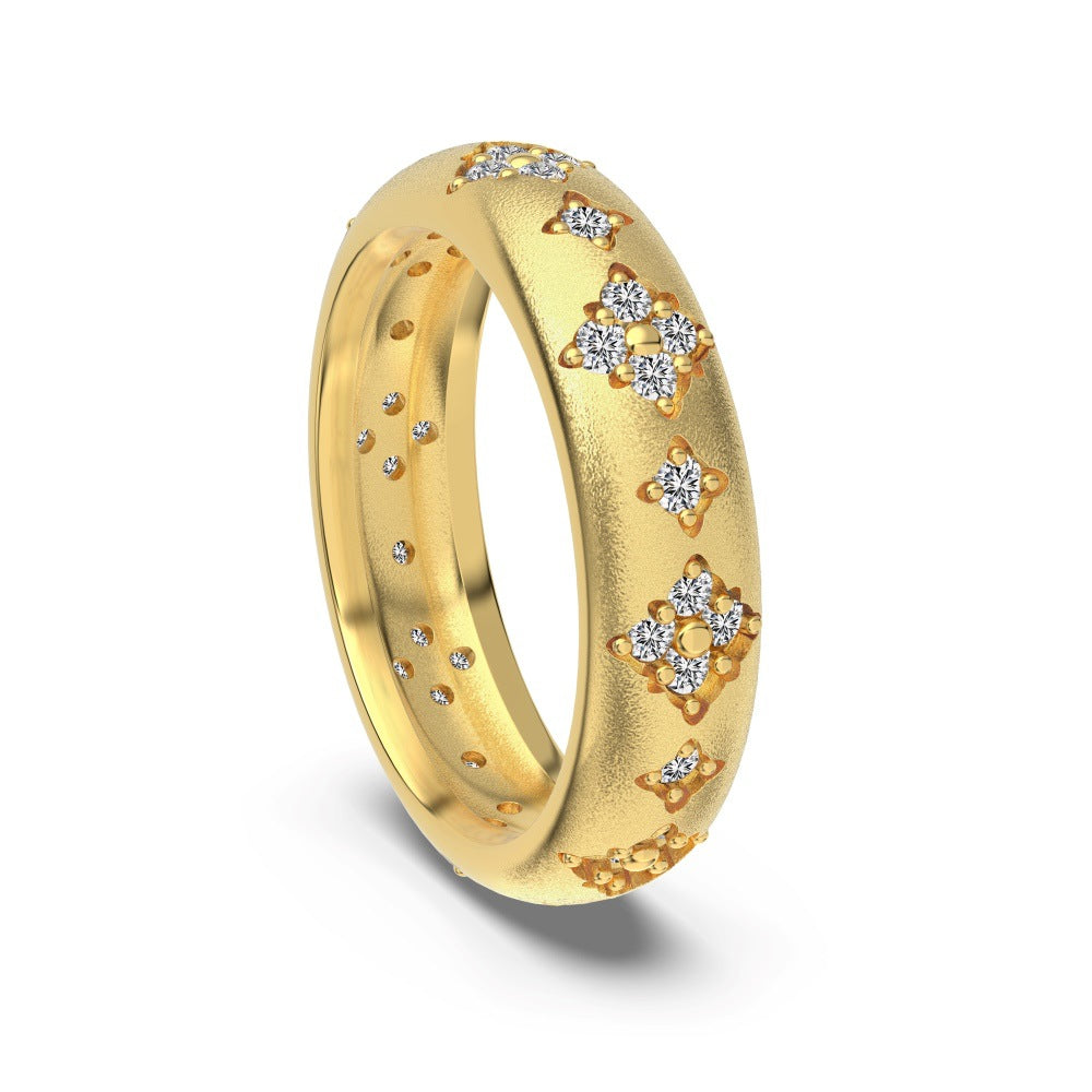 Fashion matte zircon ring