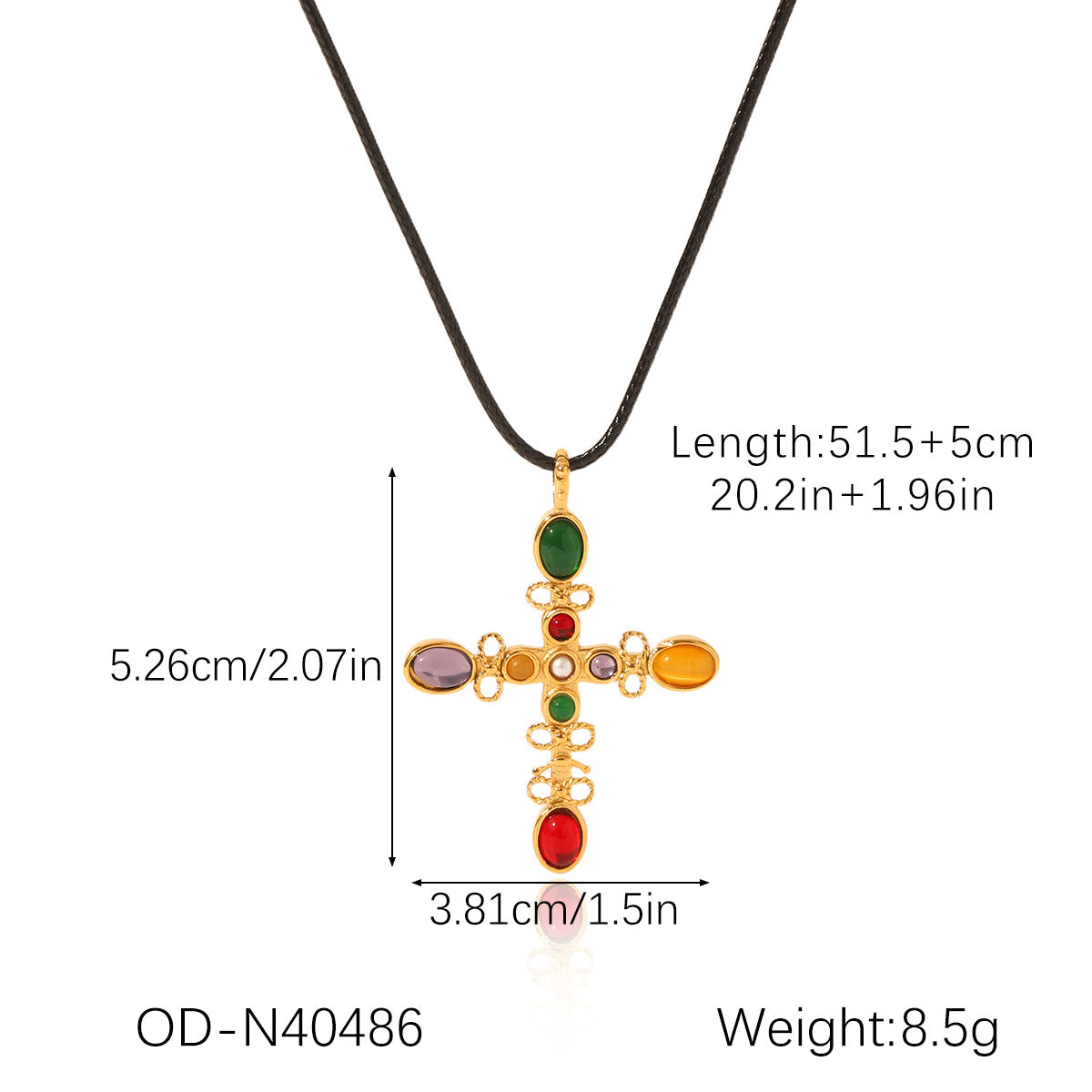 Fashion Titanium Steel Cross Clavicle Pendant Chain