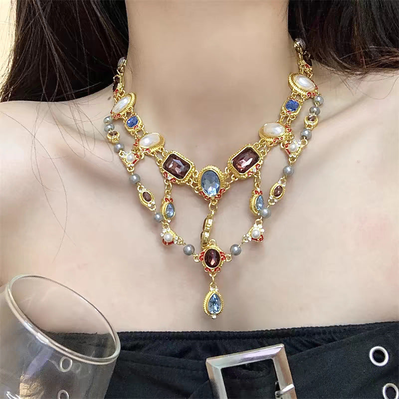 Colored Diamond Medieval Necklace Set