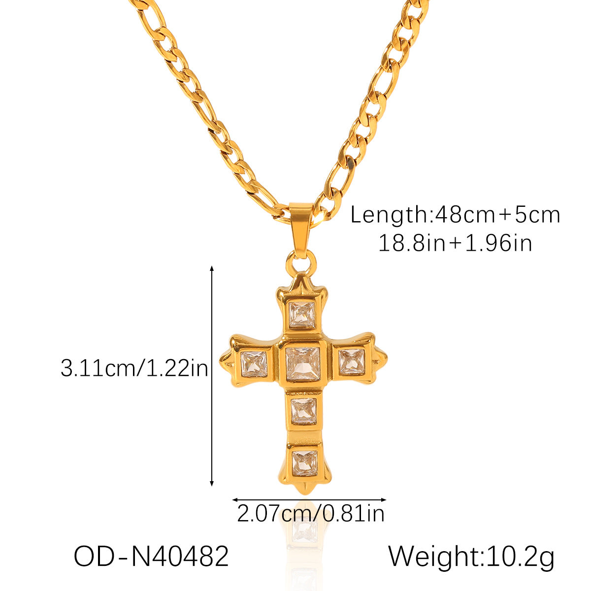 Fashion Titanium Steel Cross Clavicle Pendant Chain