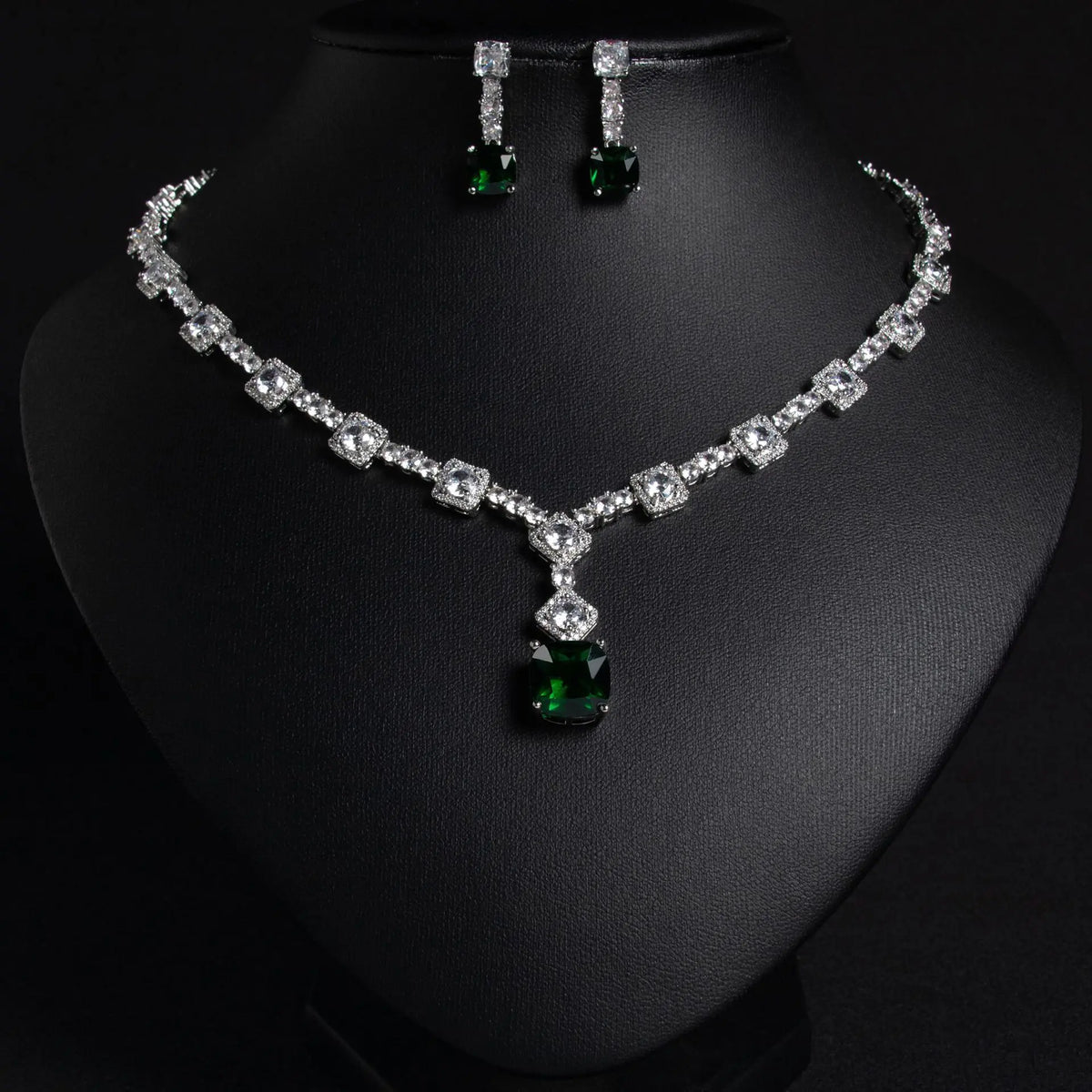 Luxury Golden Yellow Crystal Necklace Set – Sparkling Evening Jewelry for Women