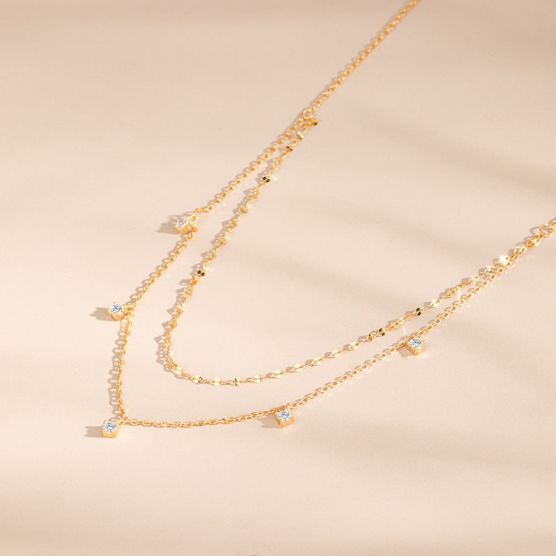 S925 Sterling Silver Gypsy Stacked Necklace