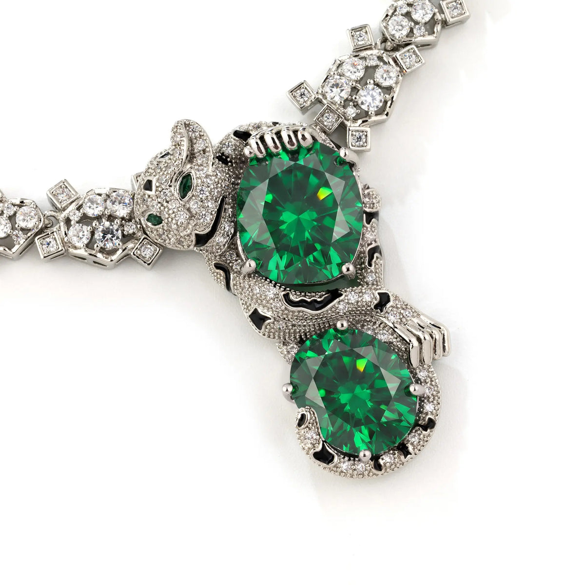 Luxury Emerald Green Leopard Necklace Set for Women – Vintage Statement Jewelry with Matching Earrings