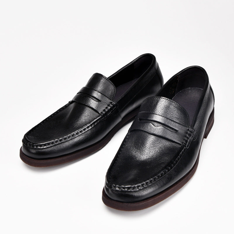 Retro high-end men's formal leather shoes breathable deodorant loafers