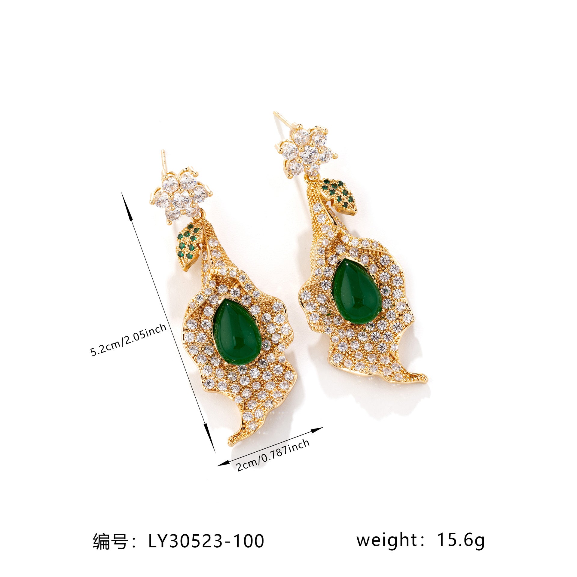 Luxury Floral Earrings with Yellow Teardrop Crystal – Glamorous Evening Jewelry
