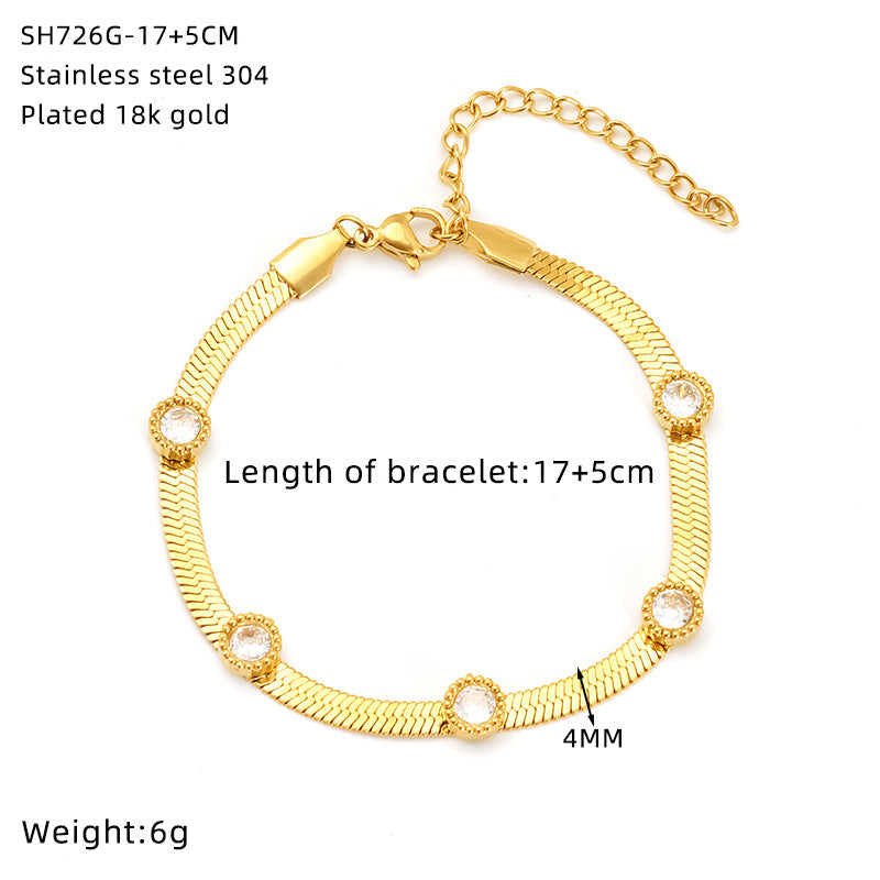 Niche light luxury zircon titanium steel bracelet