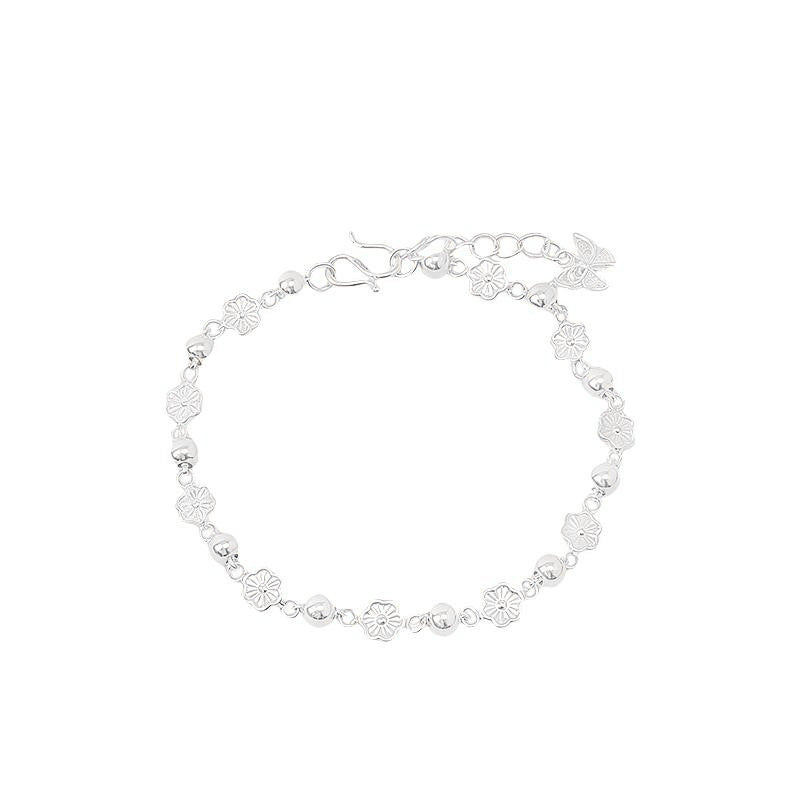 S925 Sterling Silver Peach Blossom Butterfly Bracelet