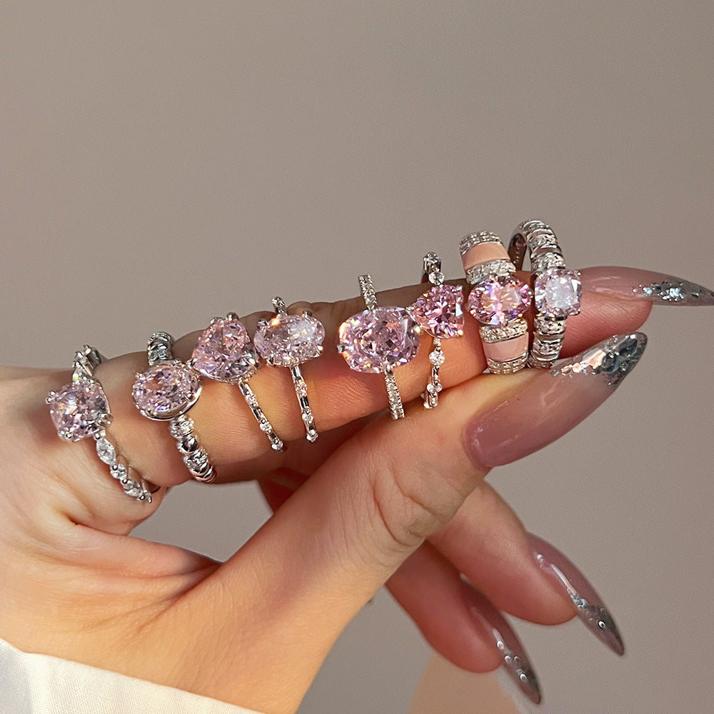 Light luxury high-end zircon series ring